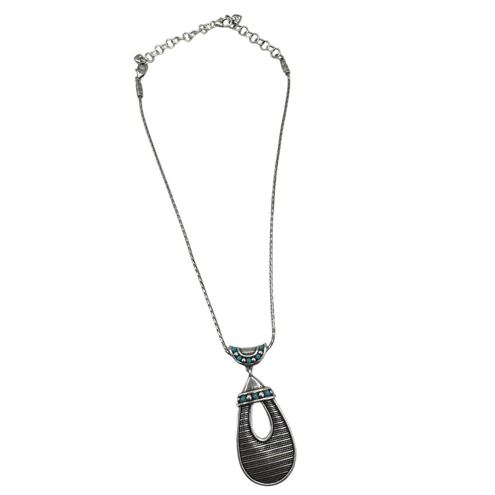 Brighton Indie Southwestern Silver and Turquoise Necklace